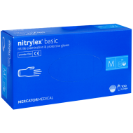 Manusi nitril nepudrate M 100 buc albastre medicale examinare Nitrilex Basic Mercator